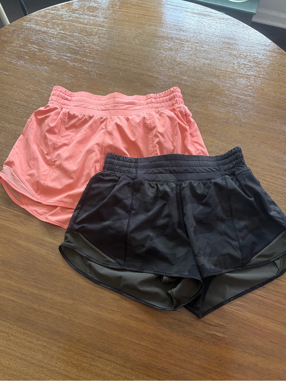 lululemon athletica Women's Athletic Shorts - Coral Pink & Black Camo